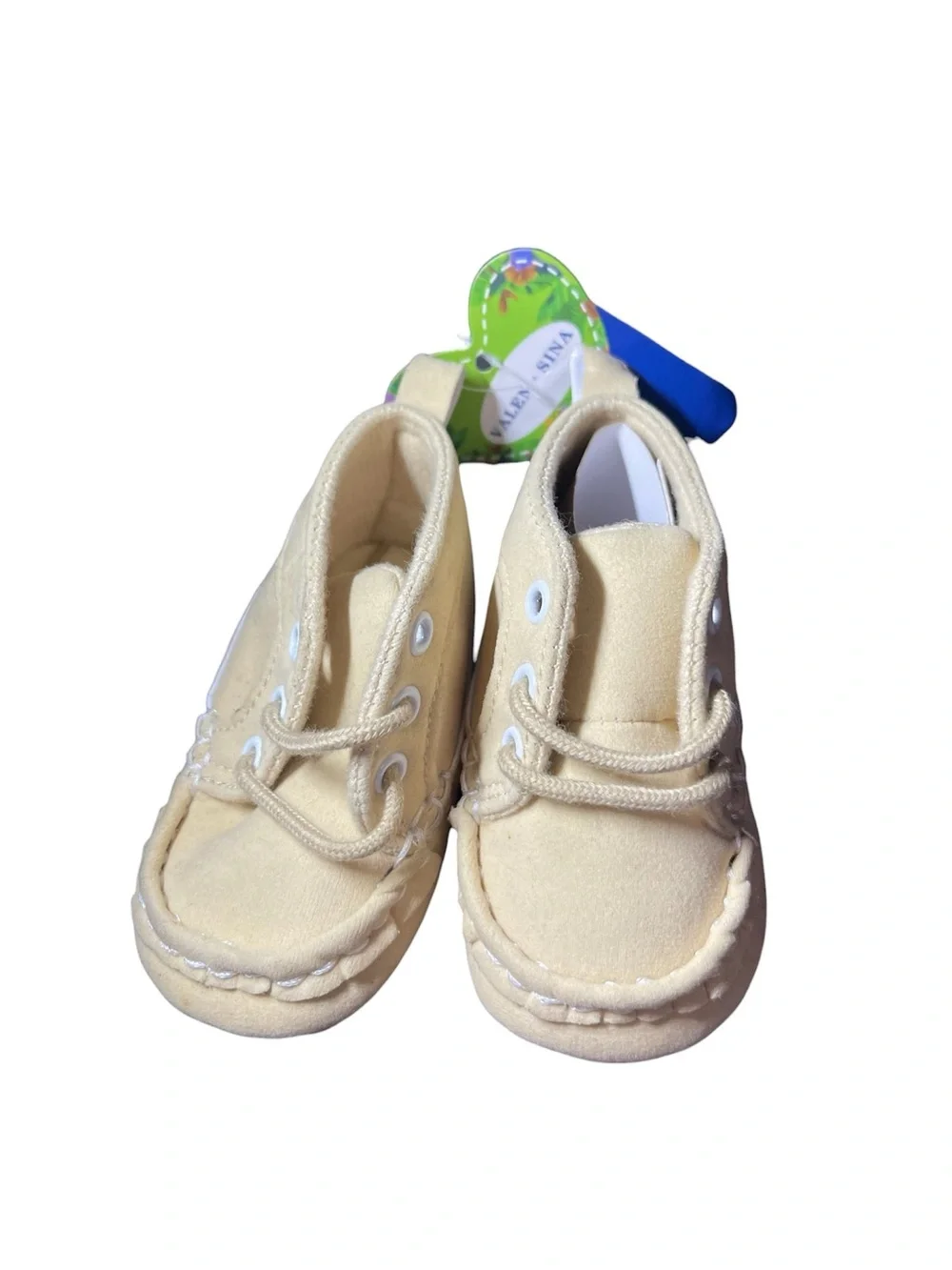 Kids Neutral Beige Canvas Lace-Up Shoes
